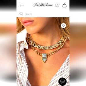 Saks Fifth Avenue / Gold Necklace
